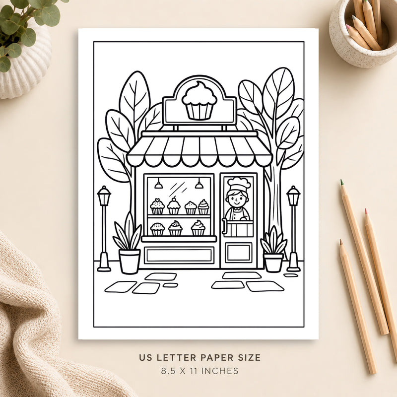 Cupcake Shop Coloring Page 5