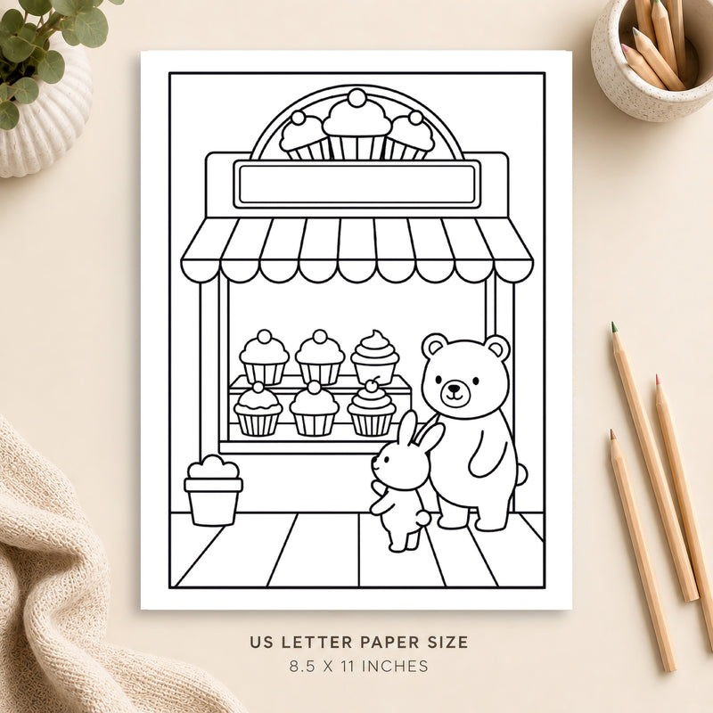 Cupcake Shop Coloring Page 6