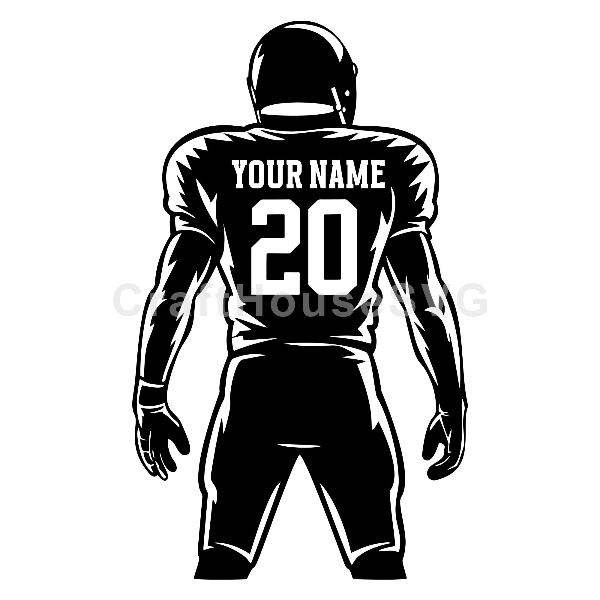 Custom Football Player Name and Number SVG