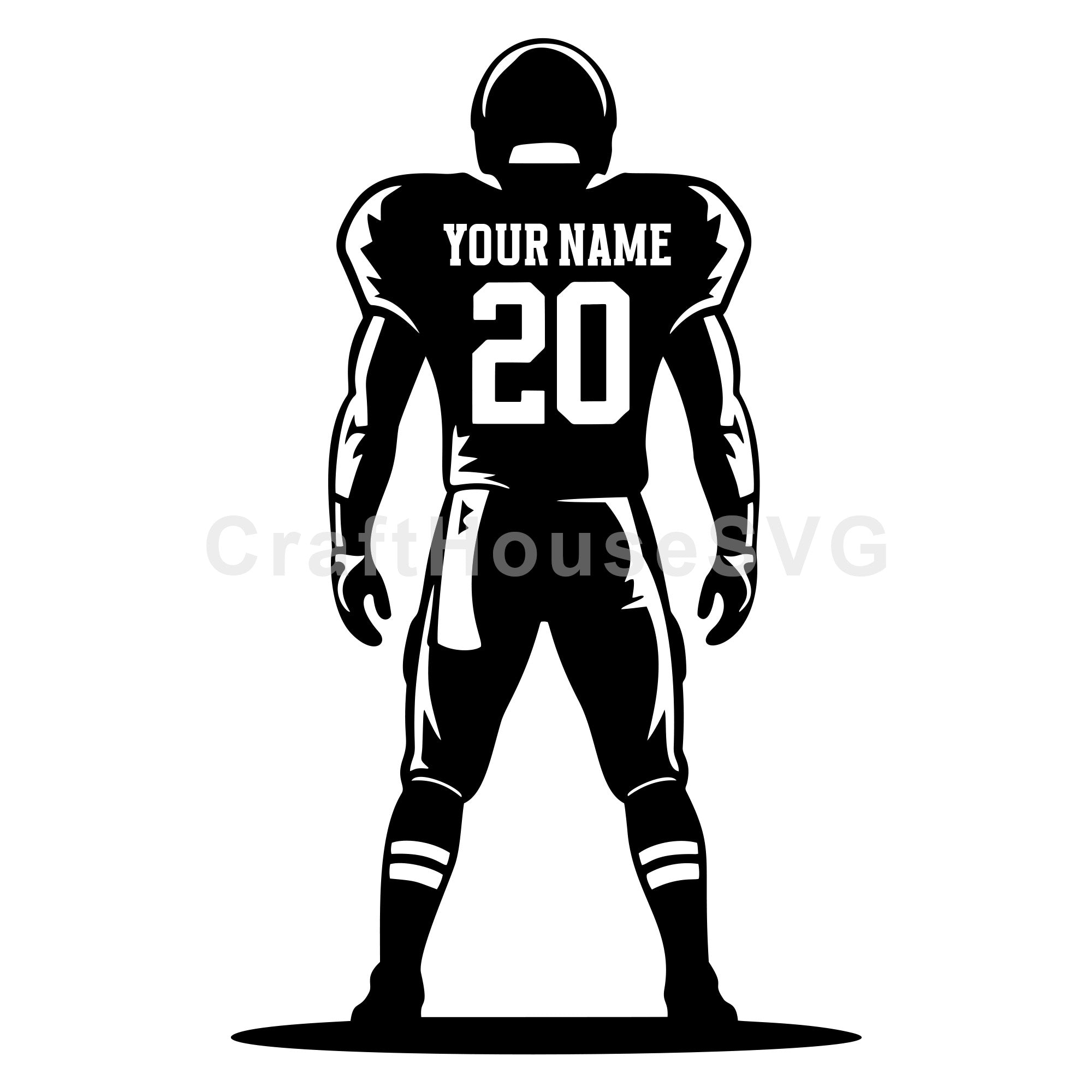 Custom Football Player Personalized Name and Number SVG