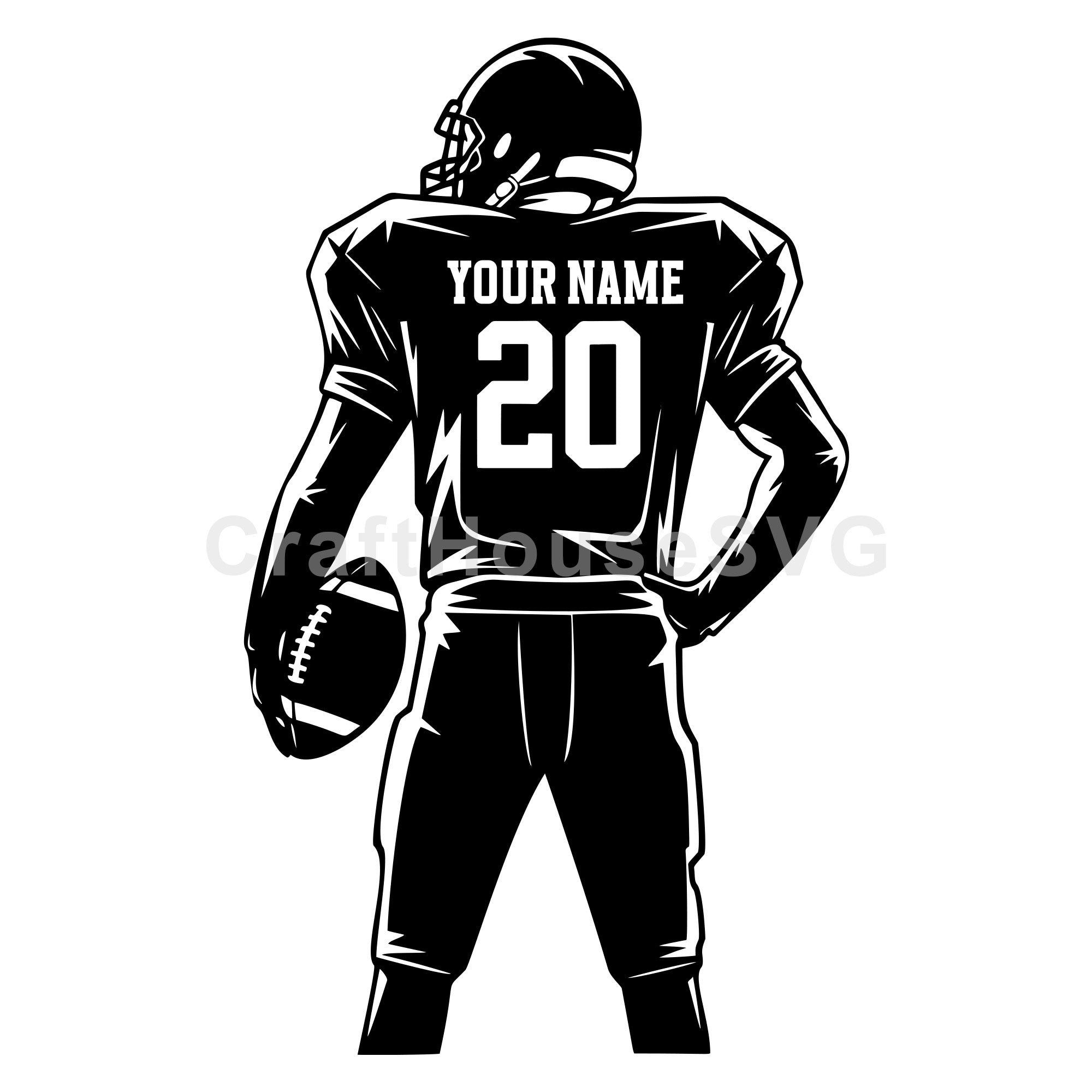 Custom Name Football Player SVG