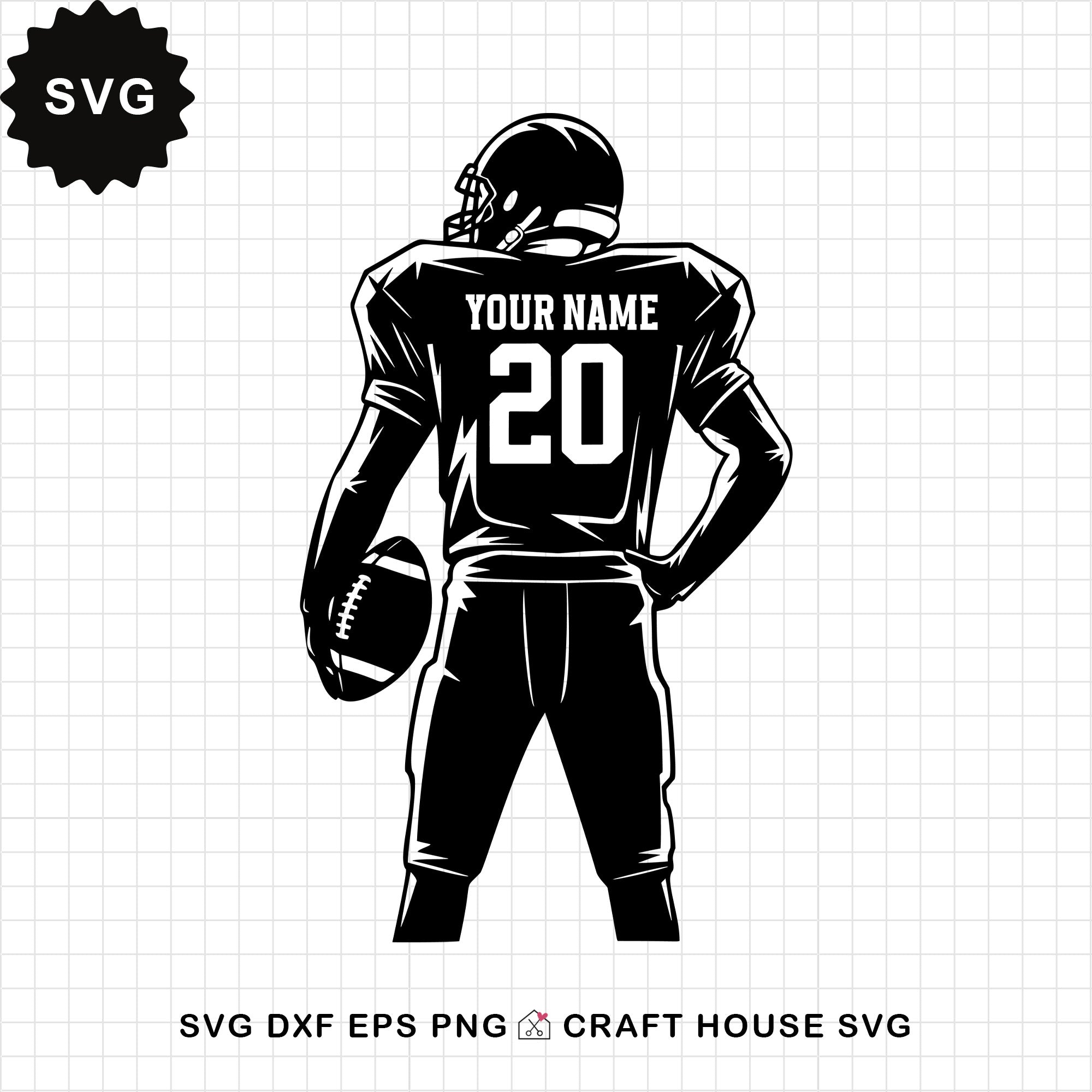 Custom Name Football Player SVG