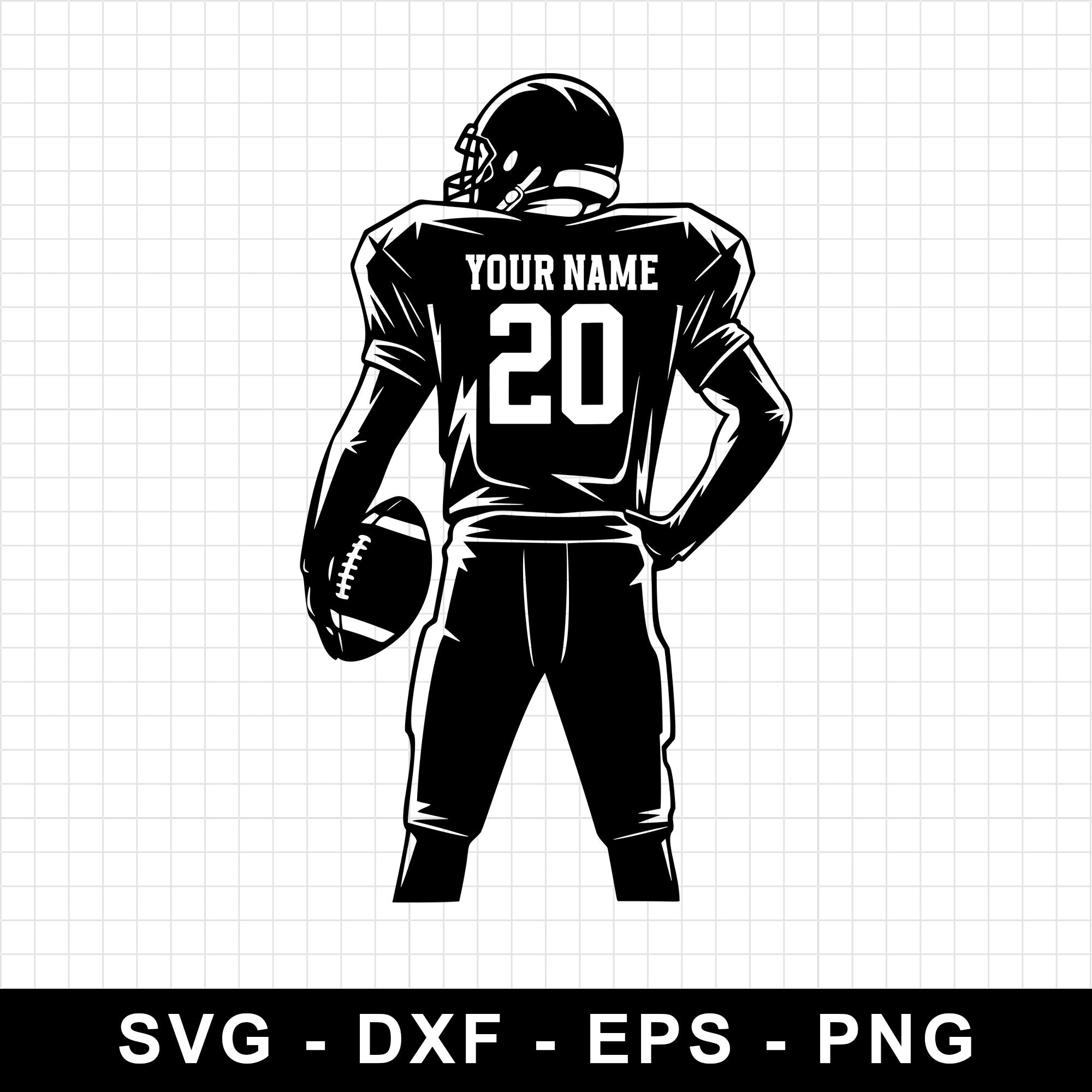 Custom Name Football Player SVG