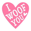 Cut Out I Woof You SVG design for Cricut, Silhouette, laser cutting, vinyl, sublimation, and Valentine pet craft projects.