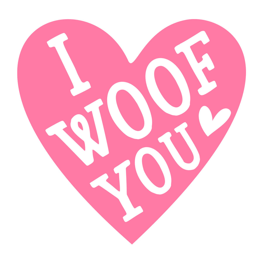 Cut Out I Woof You SVG design for Cricut, Silhouette, laser cutting, vinyl, sublimation, and Valentine pet craft projects.