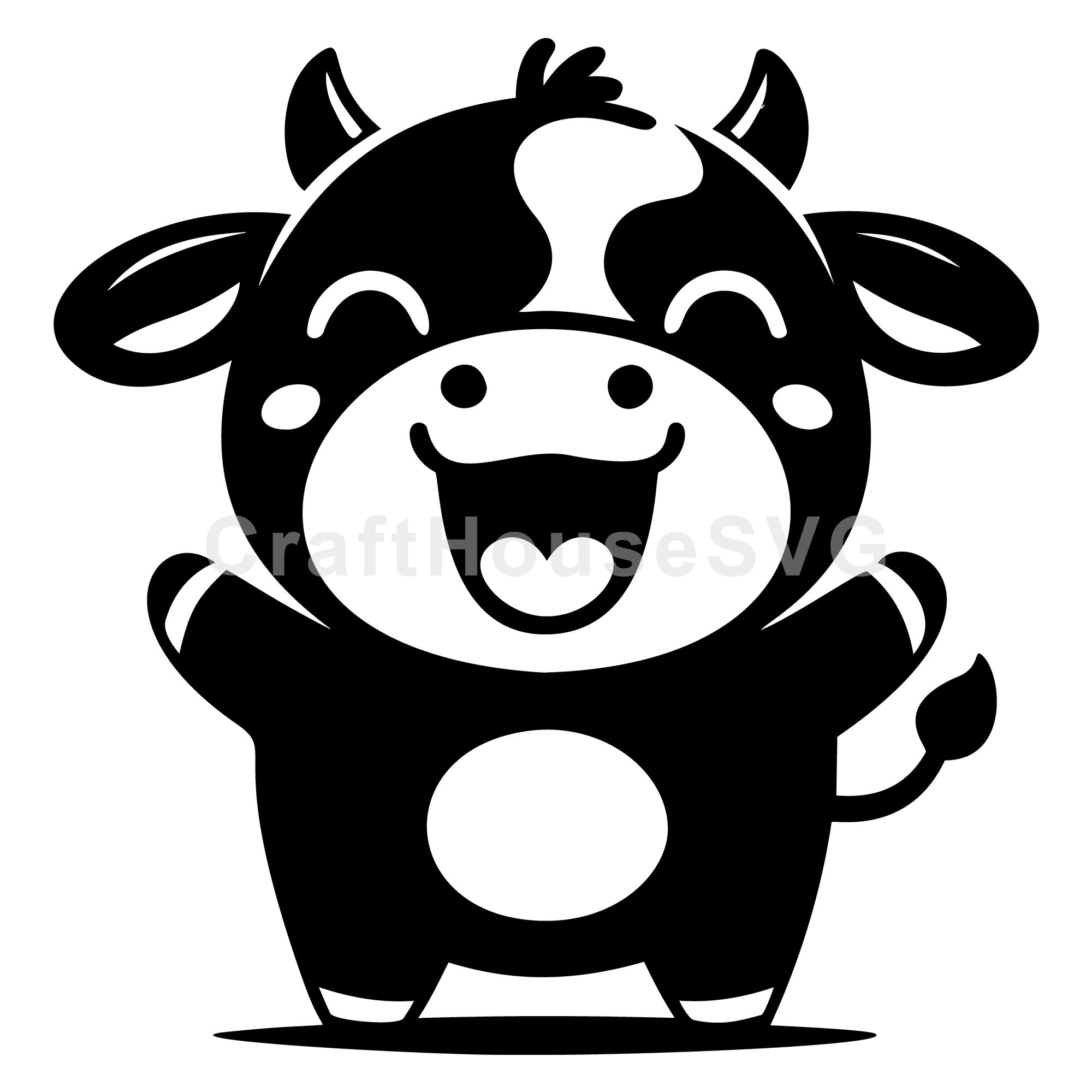 Excited Playful Cow SVG