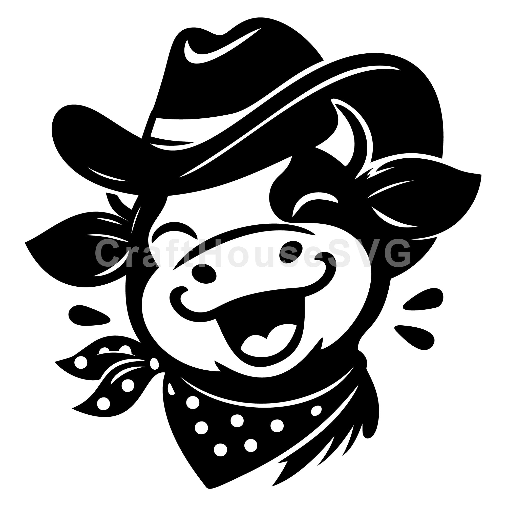 Cowboy Cow with Bandana SVG