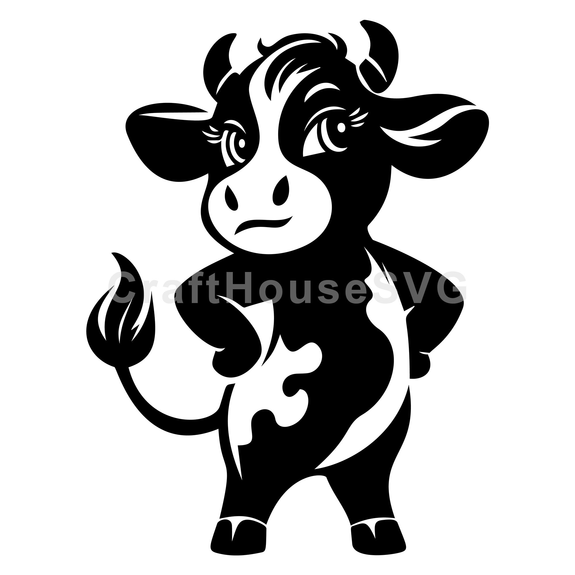 Sassy Standing Cow SVG