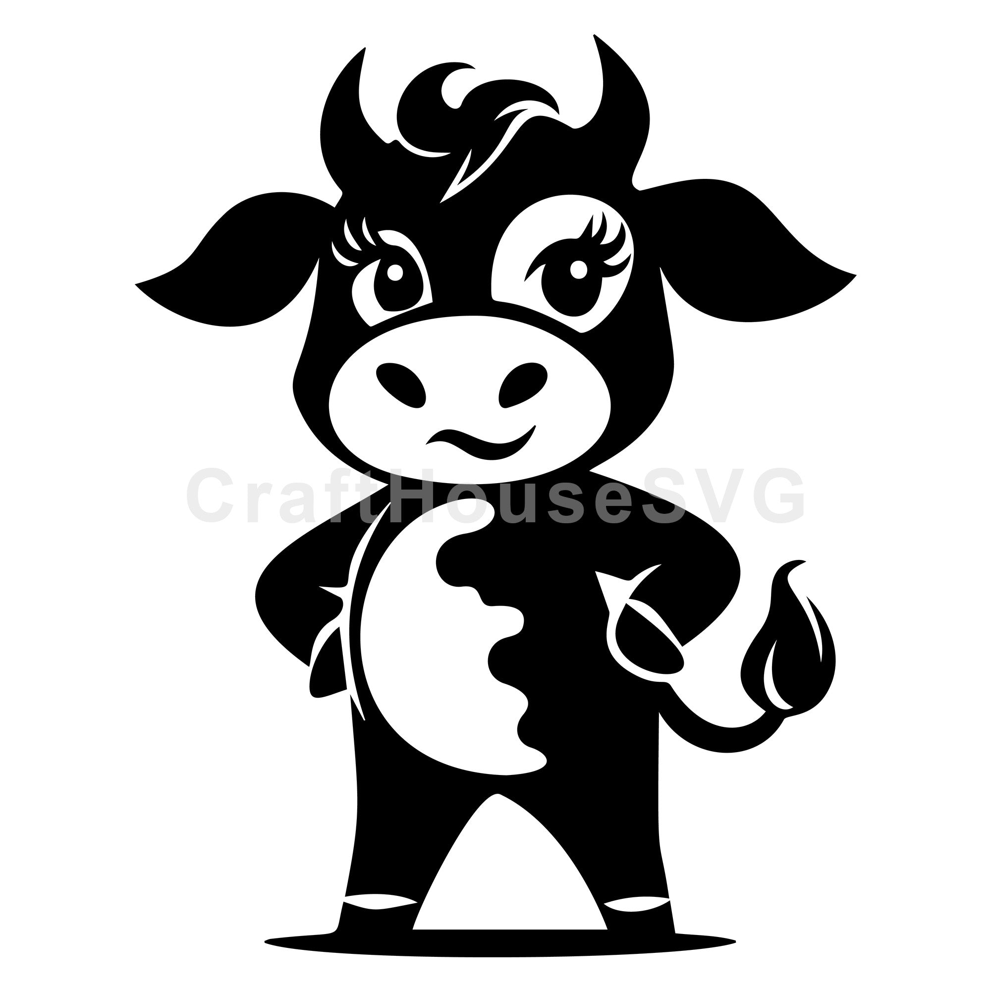 Confident Standing Cow SVG