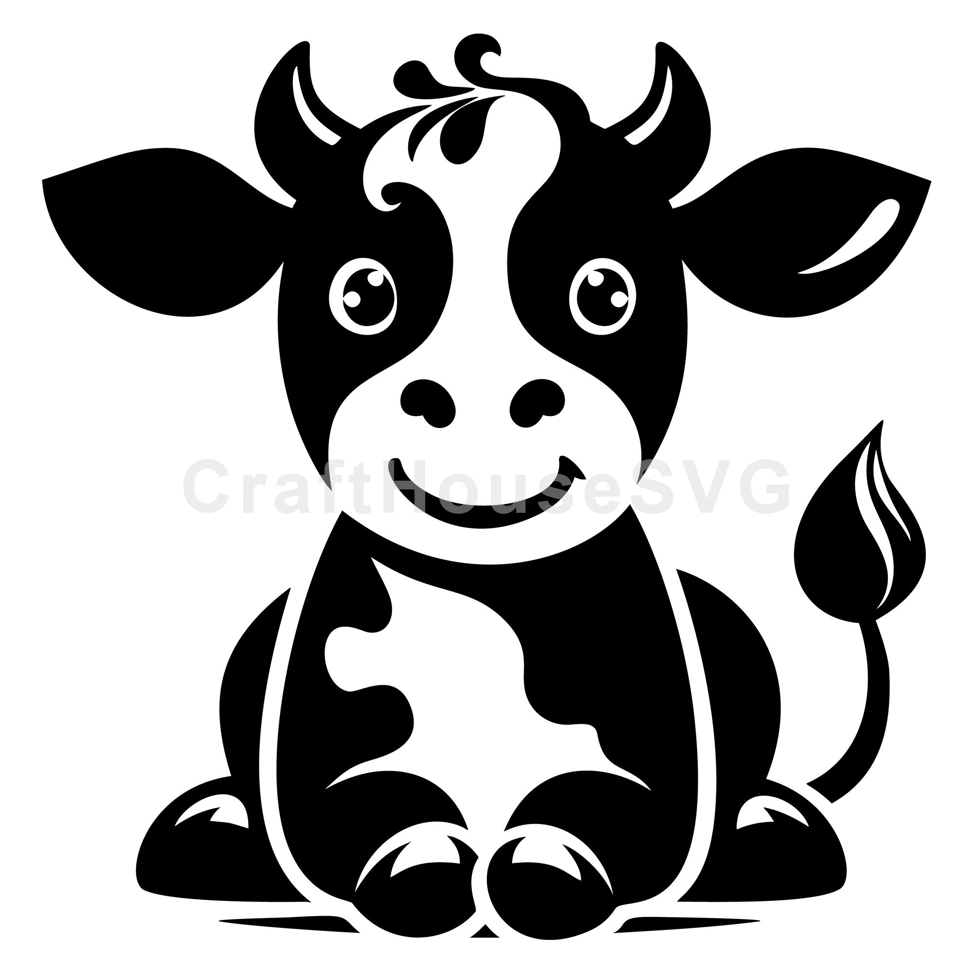 Playful Cow With Large Expressive Eyes SVG