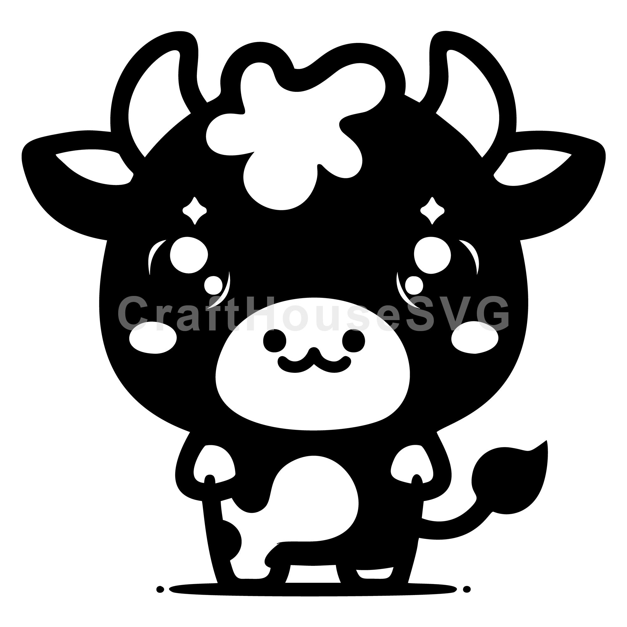 Happy Chibi Cow SVG