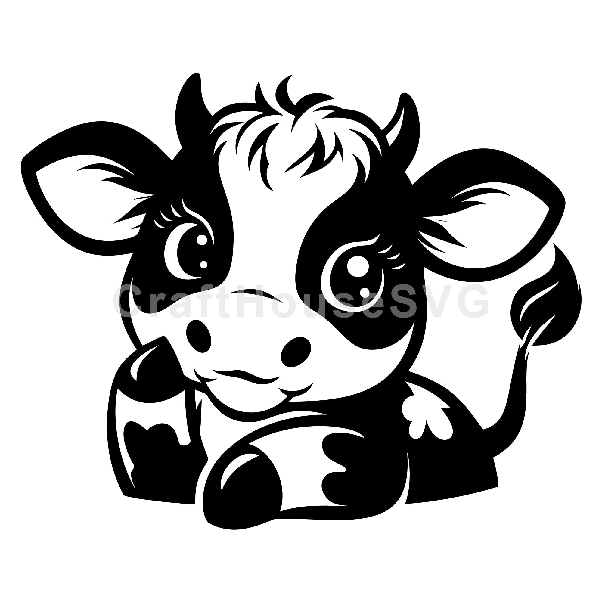 Sweet Resting Cow SVG