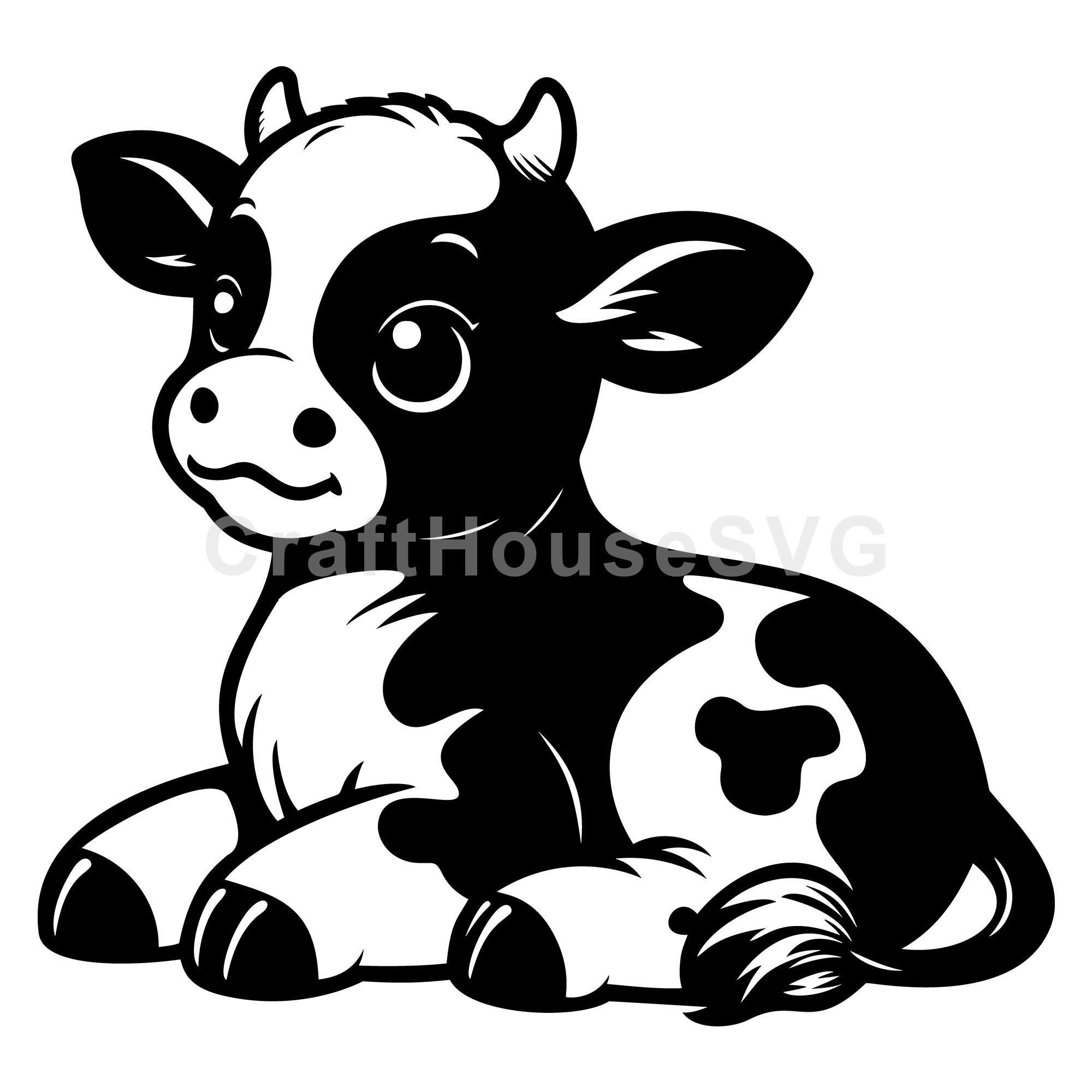 Cute Resting Cow SVG