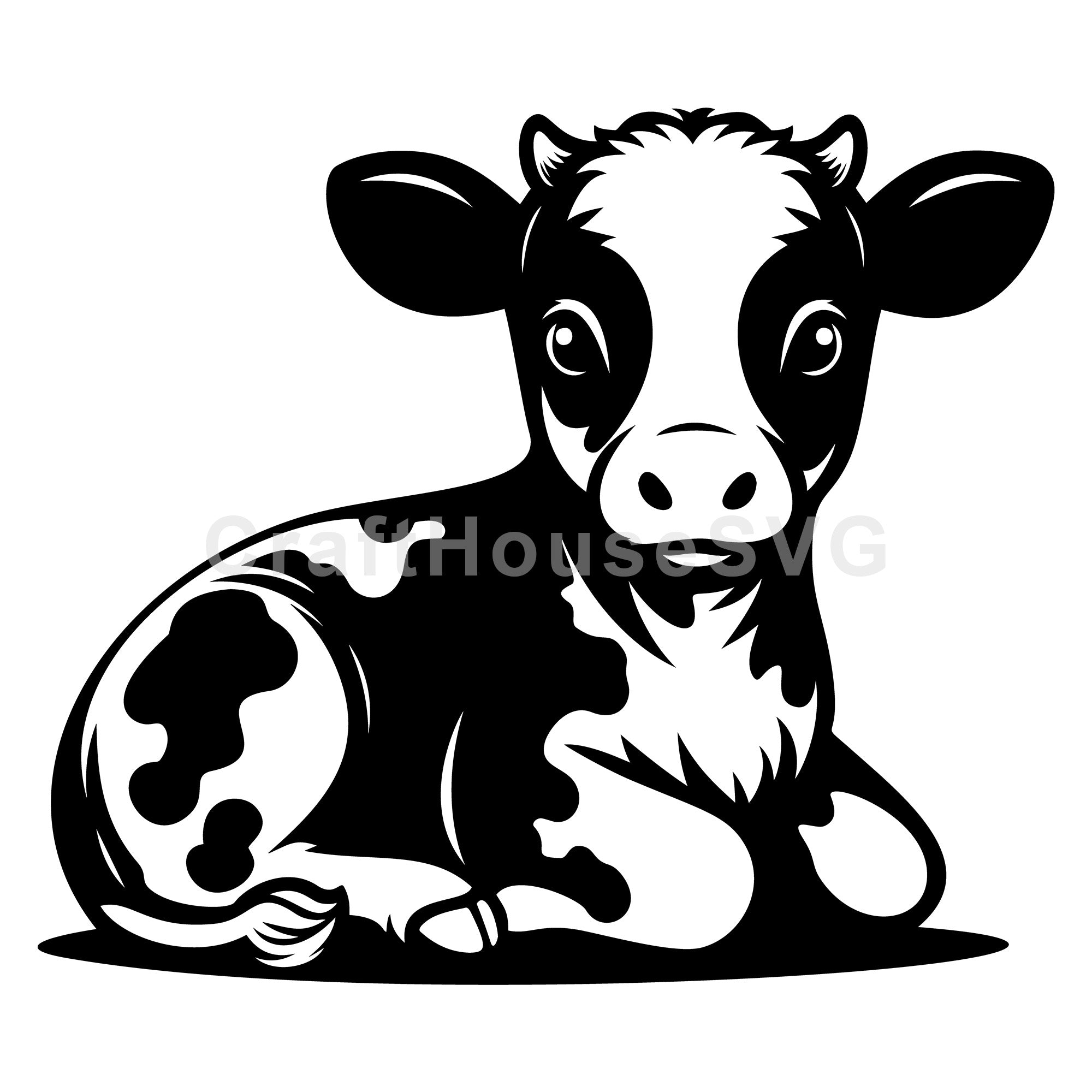 Content Lying Cow SVG