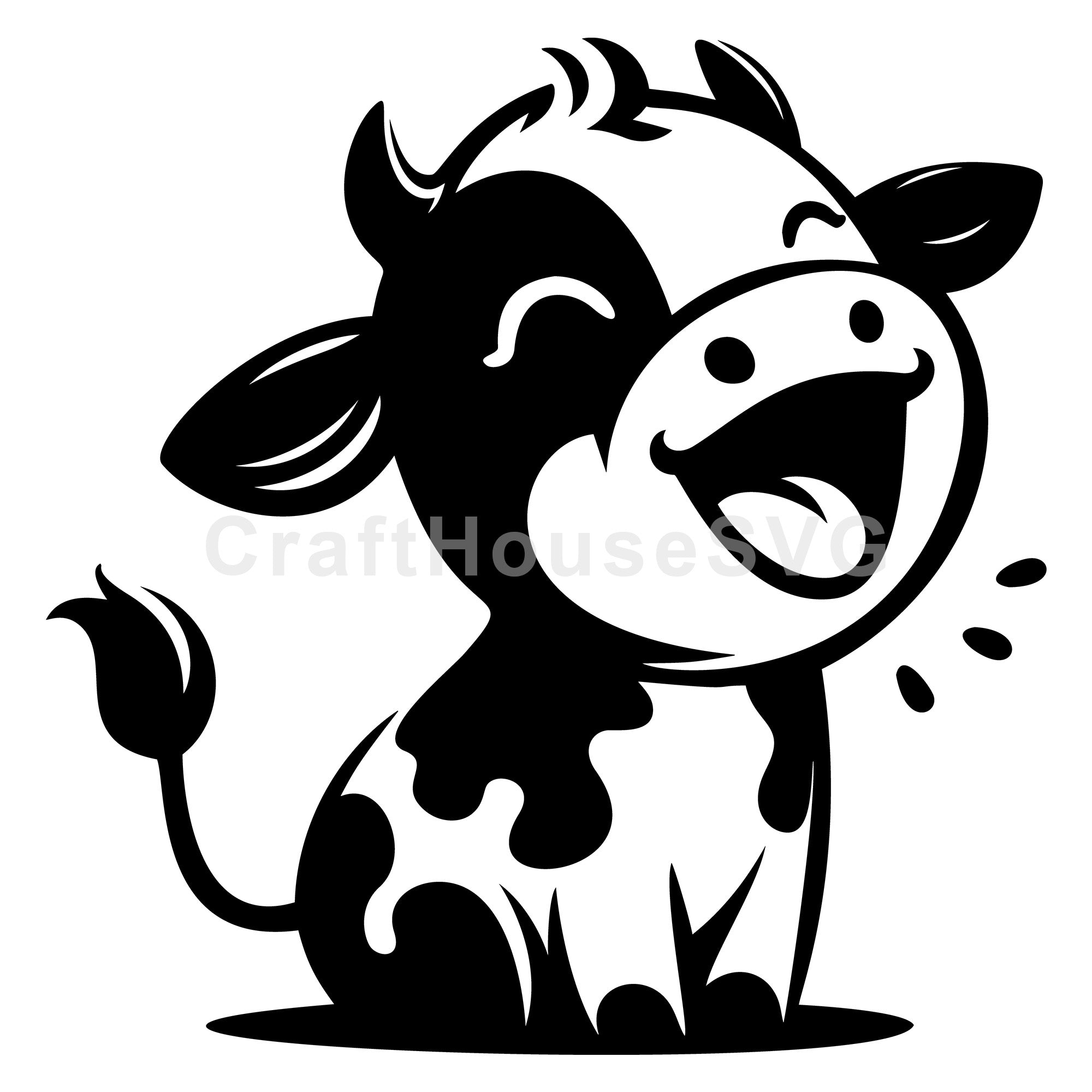 Playful Joyful Laughing Cow SVG