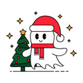 Cute Christmas Ghost SVG design for Cricut, Silhouette, laser cutting, vinyl, sublimation, and craft projects.