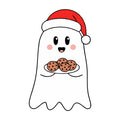 Cute Christmas Ghost Cookies SVG design for Cricut, Silhouette, laser cutting, vinyl, sublimation, and craft projects.