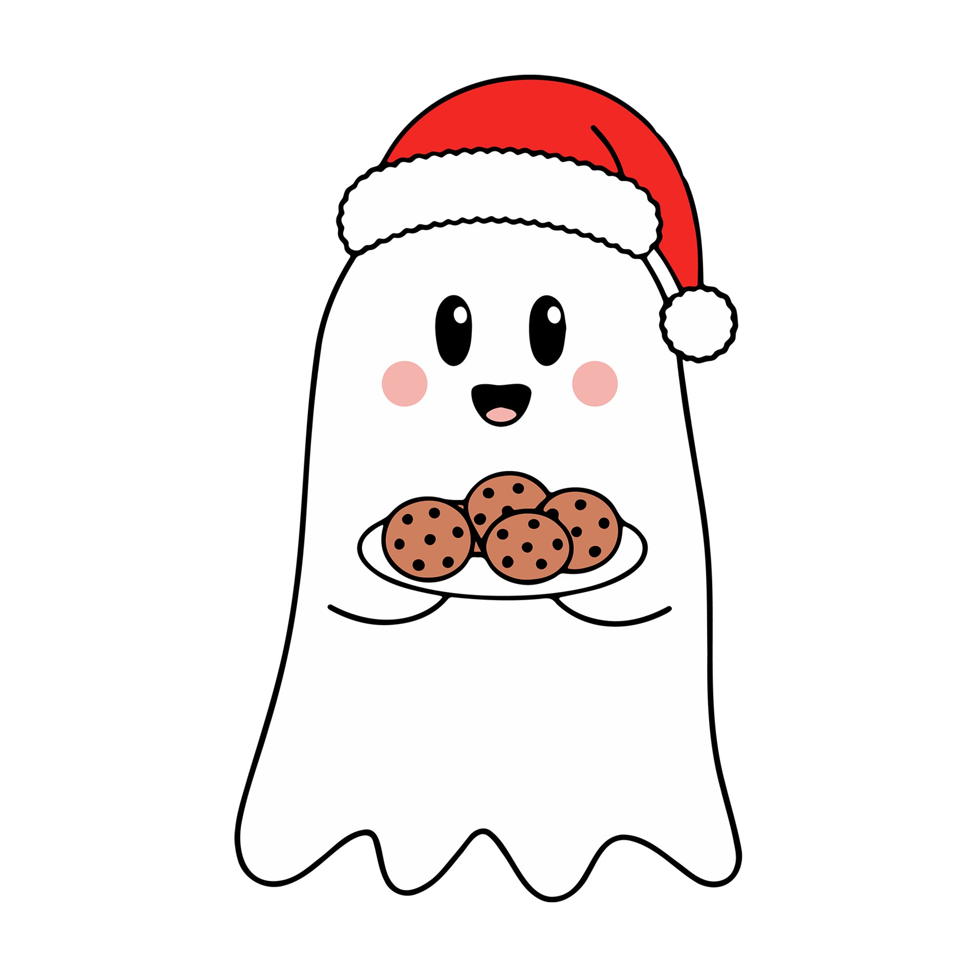 Cute Christmas Ghost Cookies SVG design for Cricut, Silhouette, laser cutting, vinyl, sublimation, and craft projects.