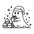 Cute Christmas Ghost Gift Box SVG design for Cricut, Silhouette, laser cutting, vinyl, sublimation, and craft projects.