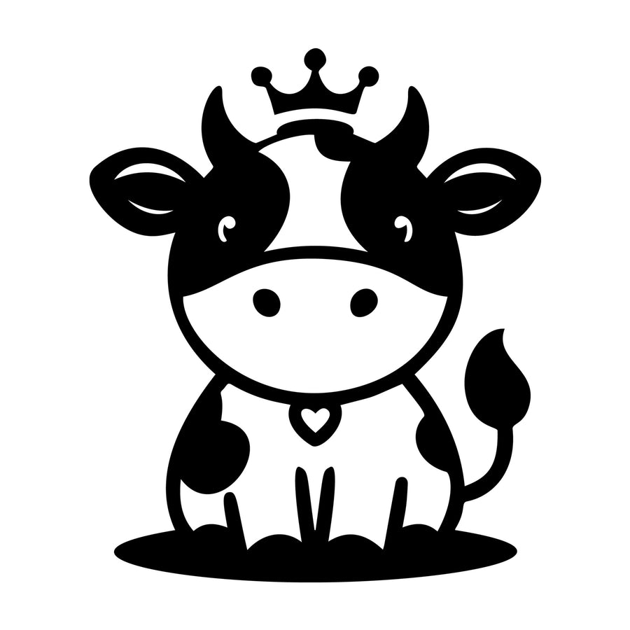 Cute Cow Silhouette SVG design for Cricut, Silhouette, laser cutting, vinyl, sublimation, and craft projects.