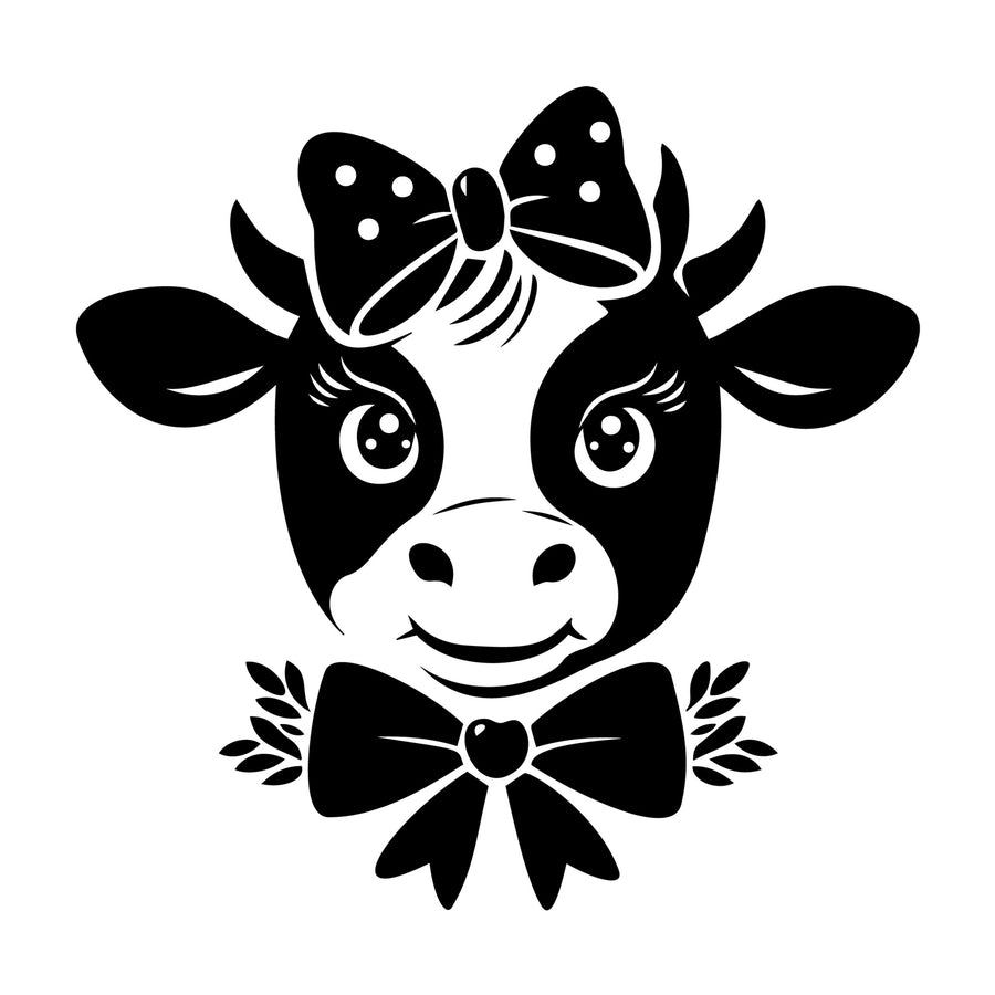 Cute Cow Silhouette SVG design for Cricut, Silhouette, laser cutting, vinyl, sublimation, and craft projects.