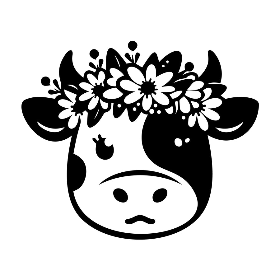 Cute Cow Silhouette SVG design for Cricut, Silhouette, laser cutting, vinyl, sublimation, and craft projects.