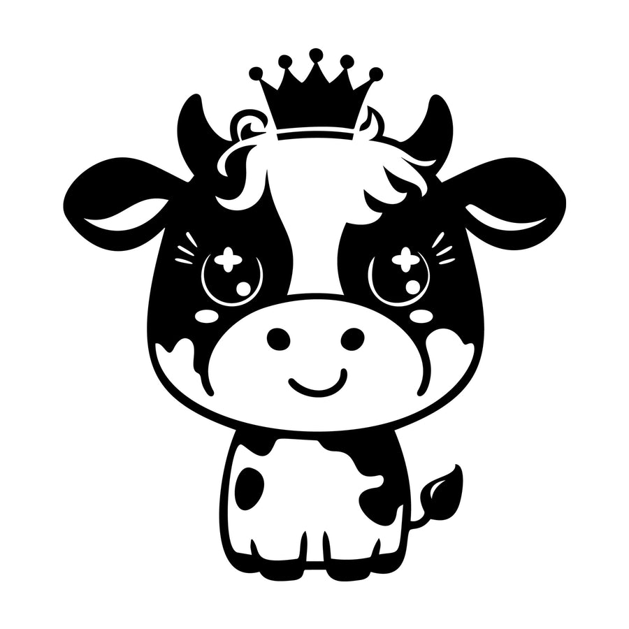 Cute Cow Silhouette SVG design for Cricut, Silhouette, laser cutting, vinyl, sublimation, and craft projects.