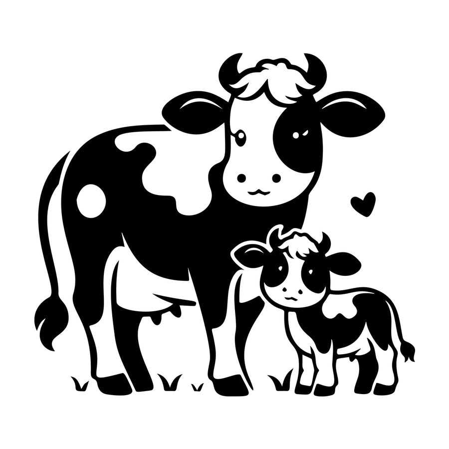 Cute Cow Silhouette SVG design for Cricut, Silhouette, laser cutting, vinyl, sublimation, and craft projects.