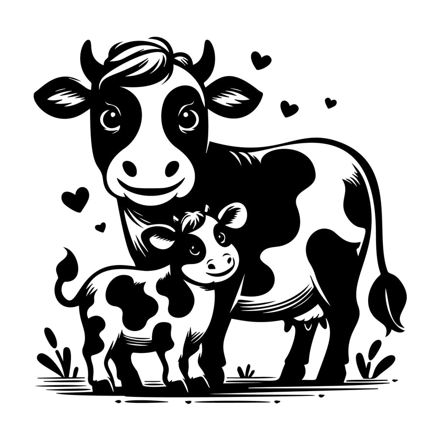 Cute Cow Silhouette SVG design for Cricut, Silhouette, laser cutting, vinyl, sublimation, and craft projects.
