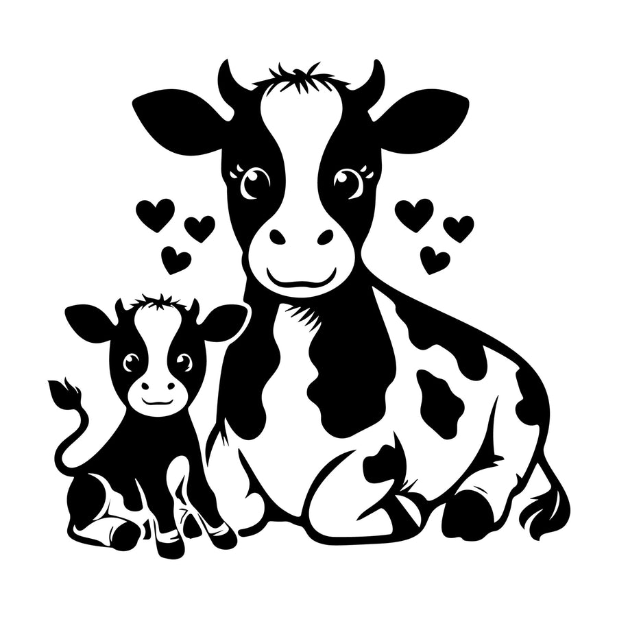 Cute Cow Silhouette SVG design for Cricut, Silhouette, laser cutting, vinyl, sublimation, and craft projects.