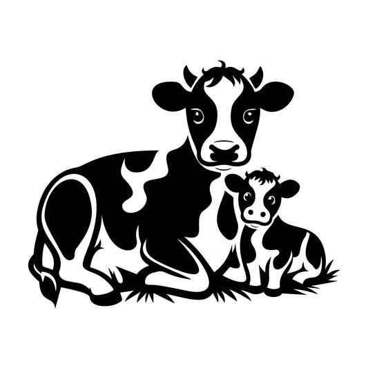 Cute Cow Silhouette SVG design for Cricut, Silhouette, laser cutting, vinyl, sublimation, and craft projects.