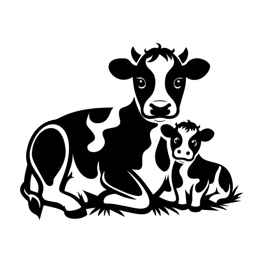 Cute Cow Silhouette SVG design for Cricut, Silhouette, laser cutting, vinyl, sublimation, and craft projects.
