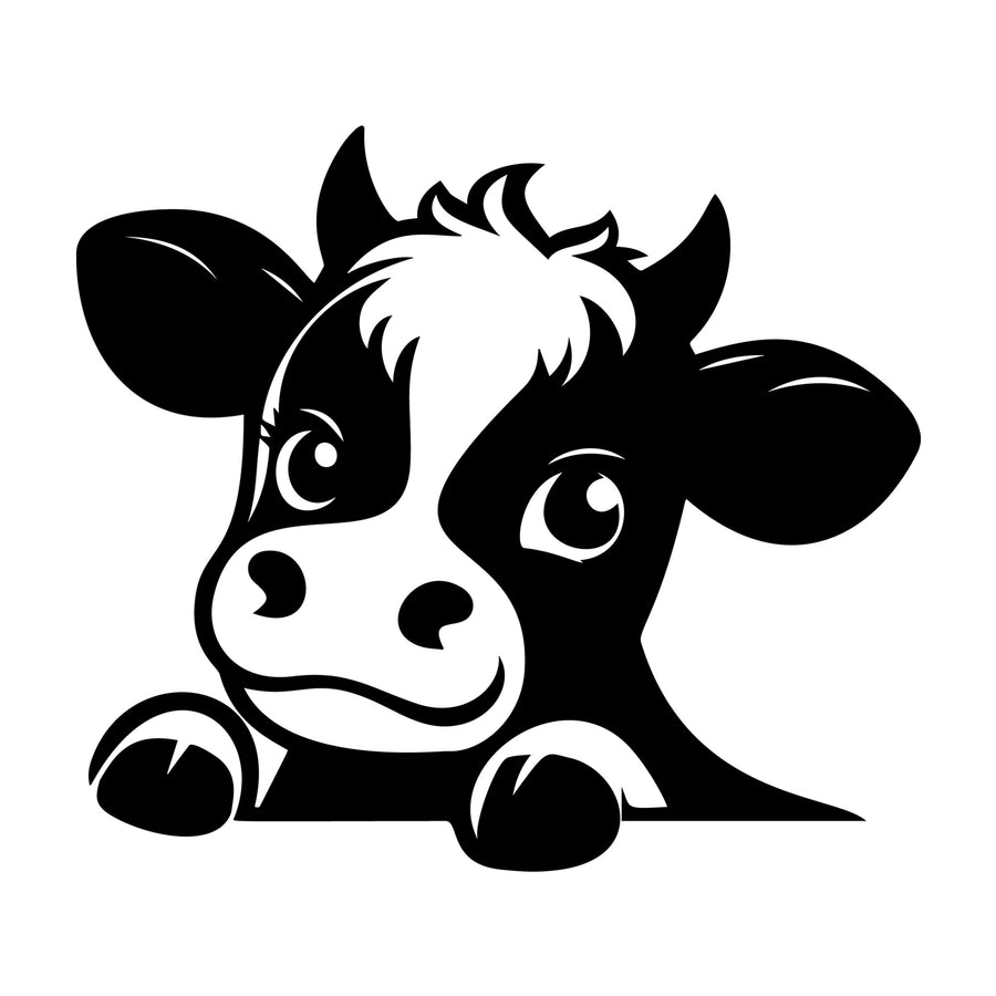 Cute Cow Silhouette SVG design for Cricut, Silhouette, laser cutting, vinyl, sublimation, and craft projects.