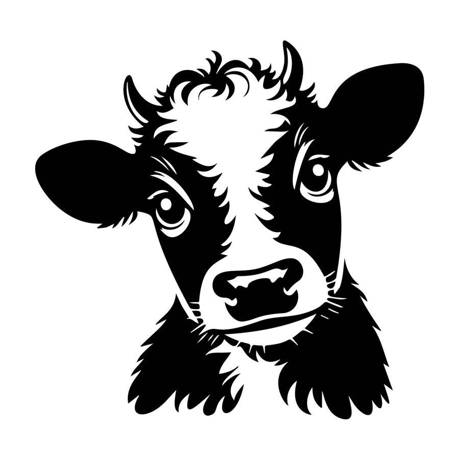 Cute Cow Silhouette SVG design for Cricut, Silhouette, laser cutting, vinyl, sublimation, and craft projects.