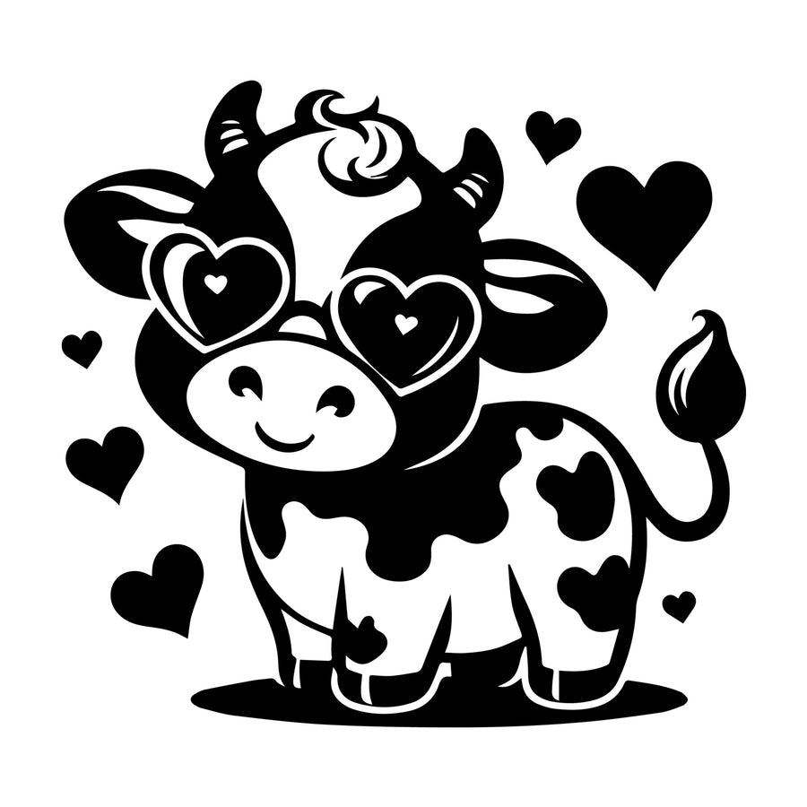 Cute Cow Silhouette SVG design for Cricut, Silhouette, laser cutting, vinyl, sublimation, and craft projects.