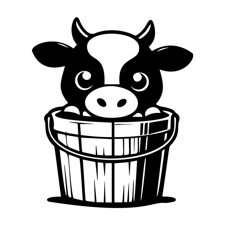 Cute Cow Silhouette SVG design for Cricut, Silhouette, laser cutting, vinyl, sublimation, and craft projects.