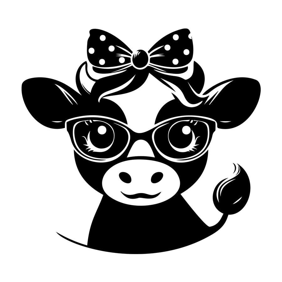 Cute Cow Silhouette SVG design for Cricut, Silhouette, laser cutting, vinyl, sublimation, and craft projects.