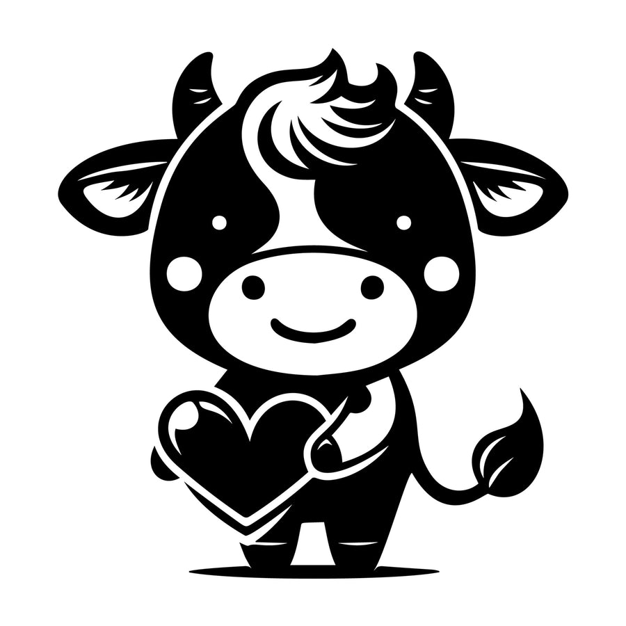 Cute Cow Silhouette SVG design for Cricut, Silhouette, laser cutting, vinyl, sublimation, and craft projects.