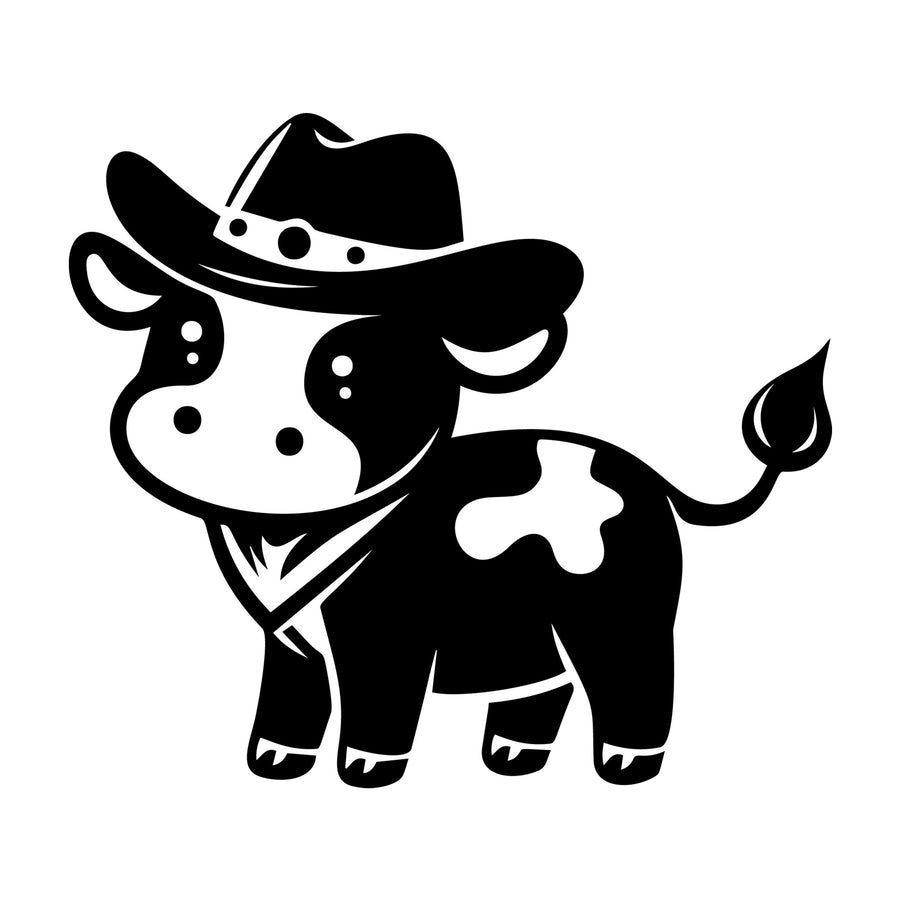 Cute Cow Silhouette SVG design for Cricut, Silhouette, laser cutting, vinyl, sublimation, and craft projects.