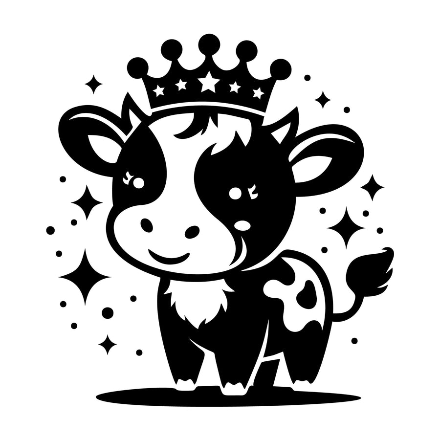 Cute Cow Silhouette SVG design for Cricut, Silhouette, laser cutting, vinyl, sublimation, and craft projects.