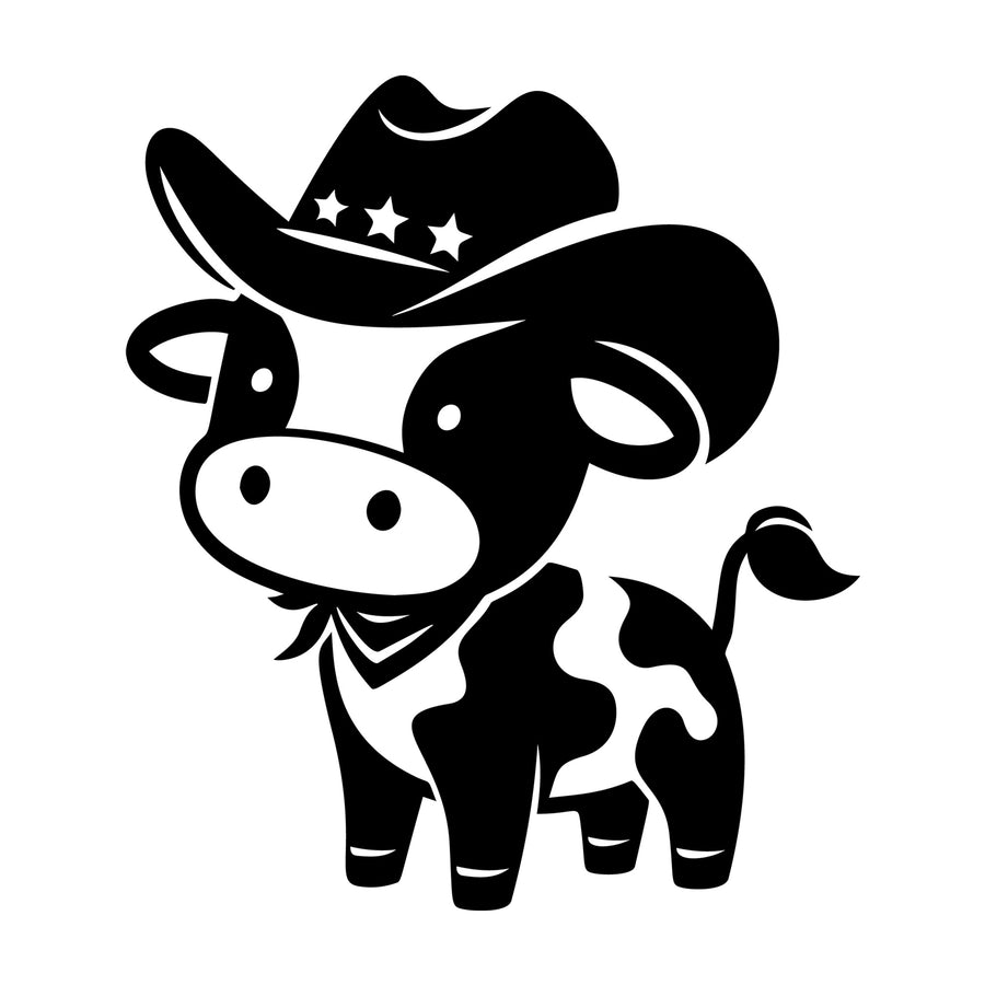 Cute Cow Silhouette SVG design for Cricut, Silhouette, laser cutting, vinyl, sublimation, and craft projects.