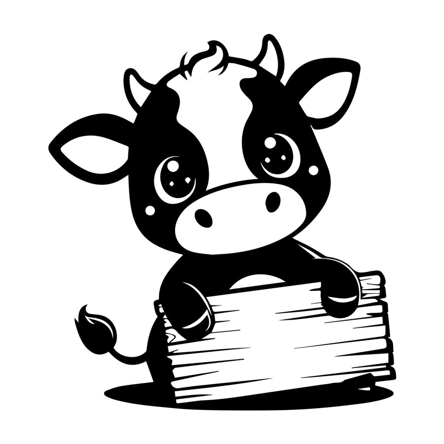 Cute Cow Silhouette SVG design for Cricut, Silhouette, laser cutting, vinyl, sublimation, and craft projects.