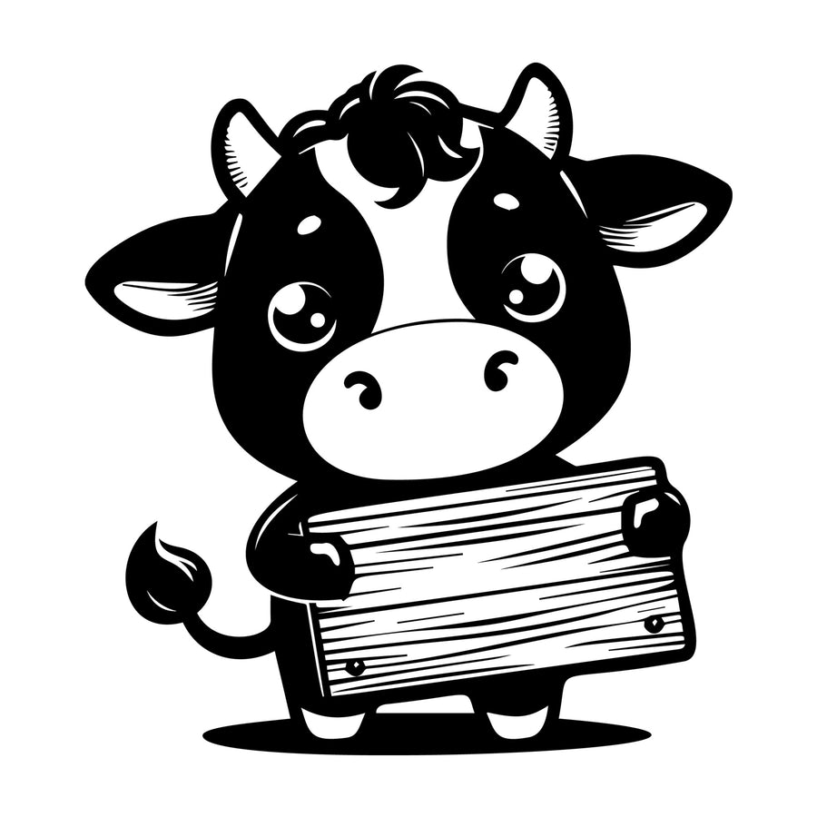 Cute Cow Silhouette SVG design for Cricut, Silhouette, laser cutting, vinyl, sublimation, and craft projects.