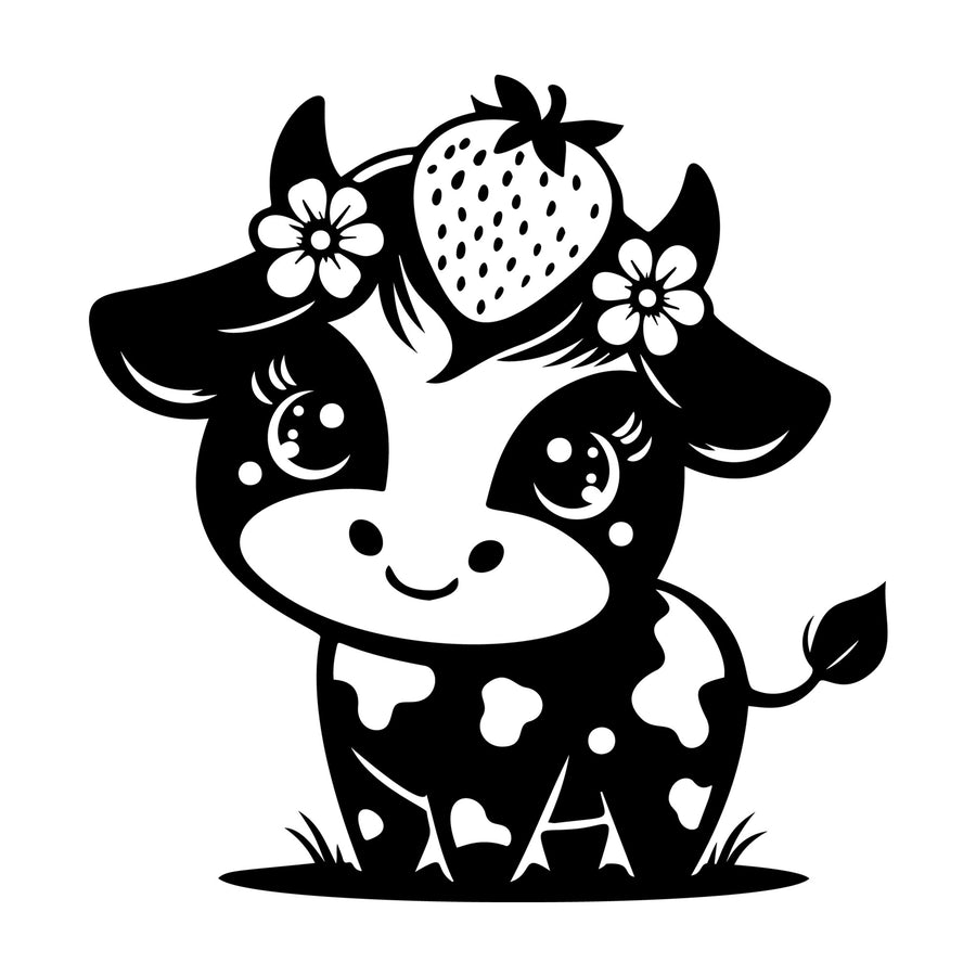 Cute Cow Silhouette SVG design for Cricut, Silhouette, laser cutting, vinyl, sublimation, and craft projects.