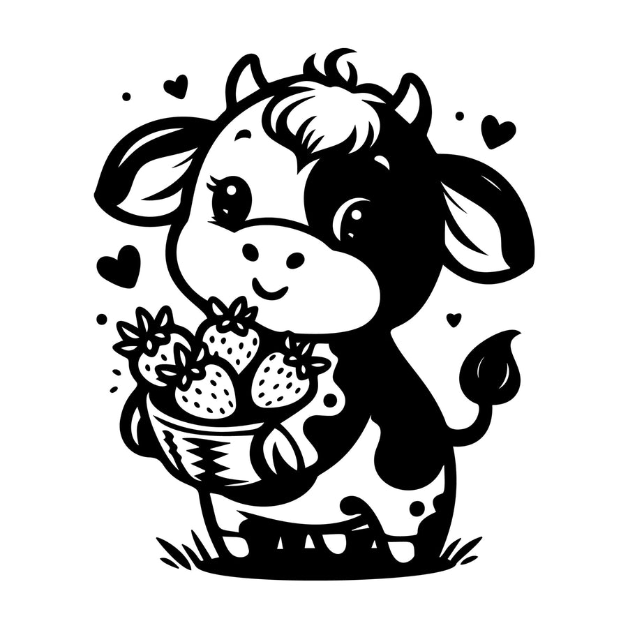 Cute Cow Silhouette SVG design for Cricut, Silhouette, laser cutting, vinyl, sublimation, and craft projects.