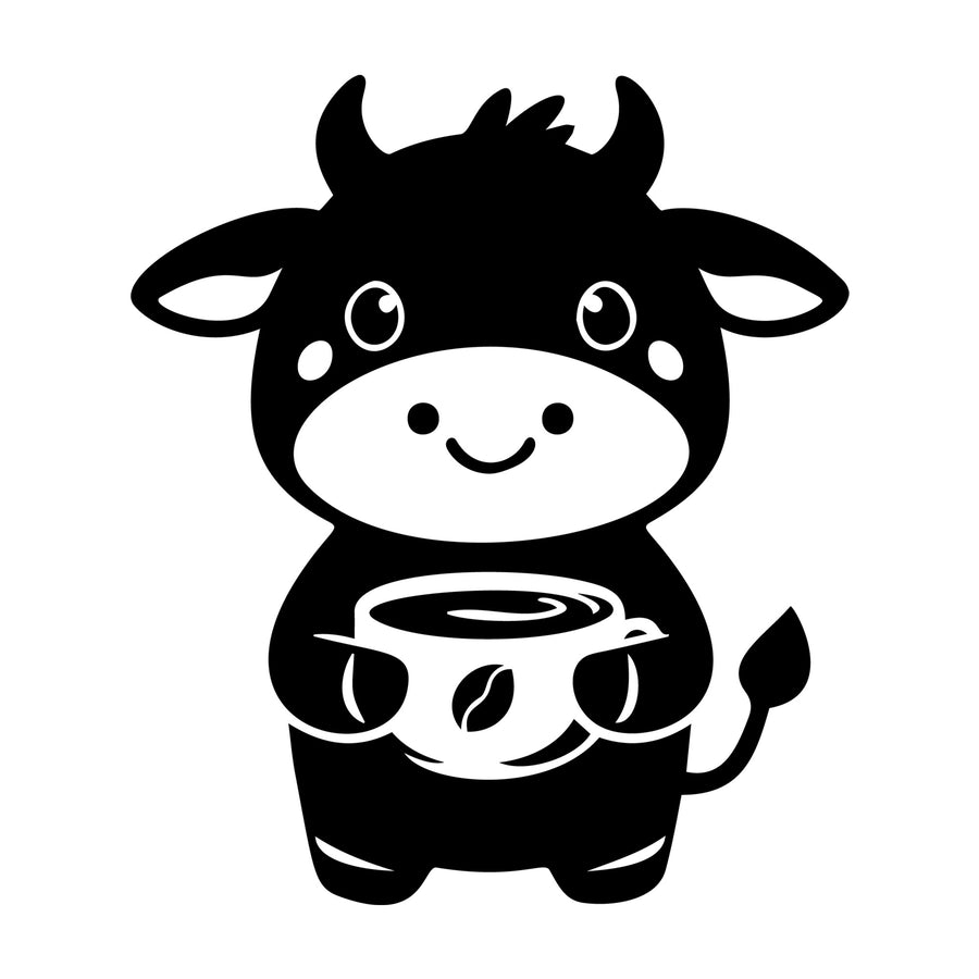 Cute Cow Silhouette SVG design for Cricut, Silhouette, laser cutting, vinyl, sublimation, and craft projects.