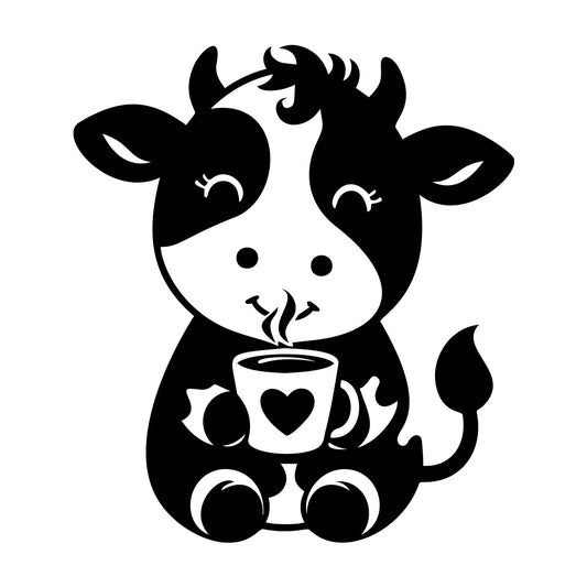 Cute Cow Silhouette SVG design for Cricut, Silhouette, laser cutting, vinyl, sublimation, and craft projects.
