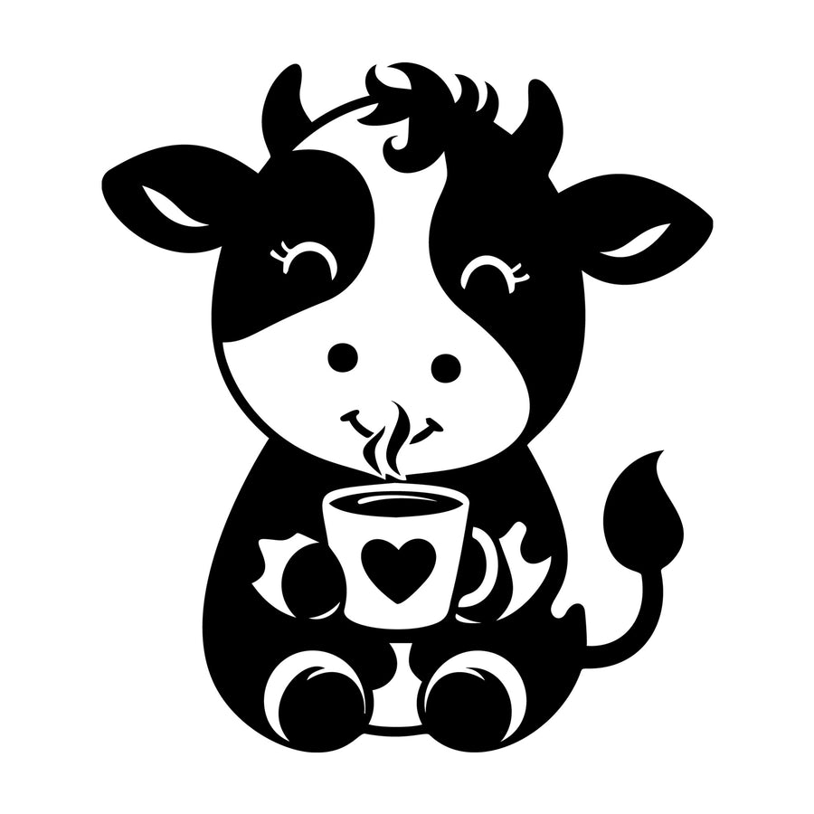 Cute Cow Silhouette SVG design for Cricut, Silhouette, laser cutting, vinyl, sublimation, and craft projects.