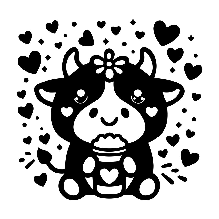Cute Cow Silhouette SVG design for Cricut, Silhouette, laser cutting, vinyl, sublimation, and craft projects.