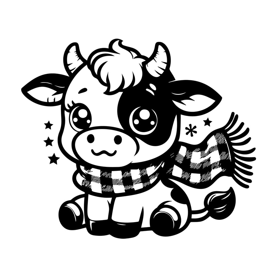 Cute Cow Silhouette SVG design for Cricut, Silhouette, laser cutting, vinyl, sublimation, and craft projects.
